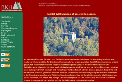 Die Grafik zeigt einen Screenshot der Website des Rudolf-Kraemer-Haus.
